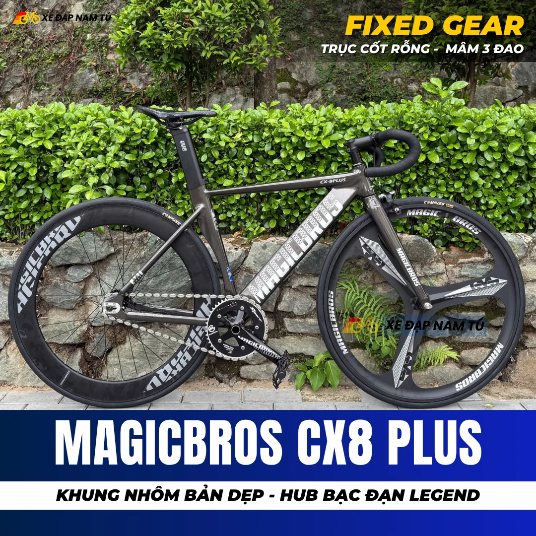 Xe đạp Fixgear MagicBros CX8 Plus - Mâm 3 đao trước — ảnh nguồn 2