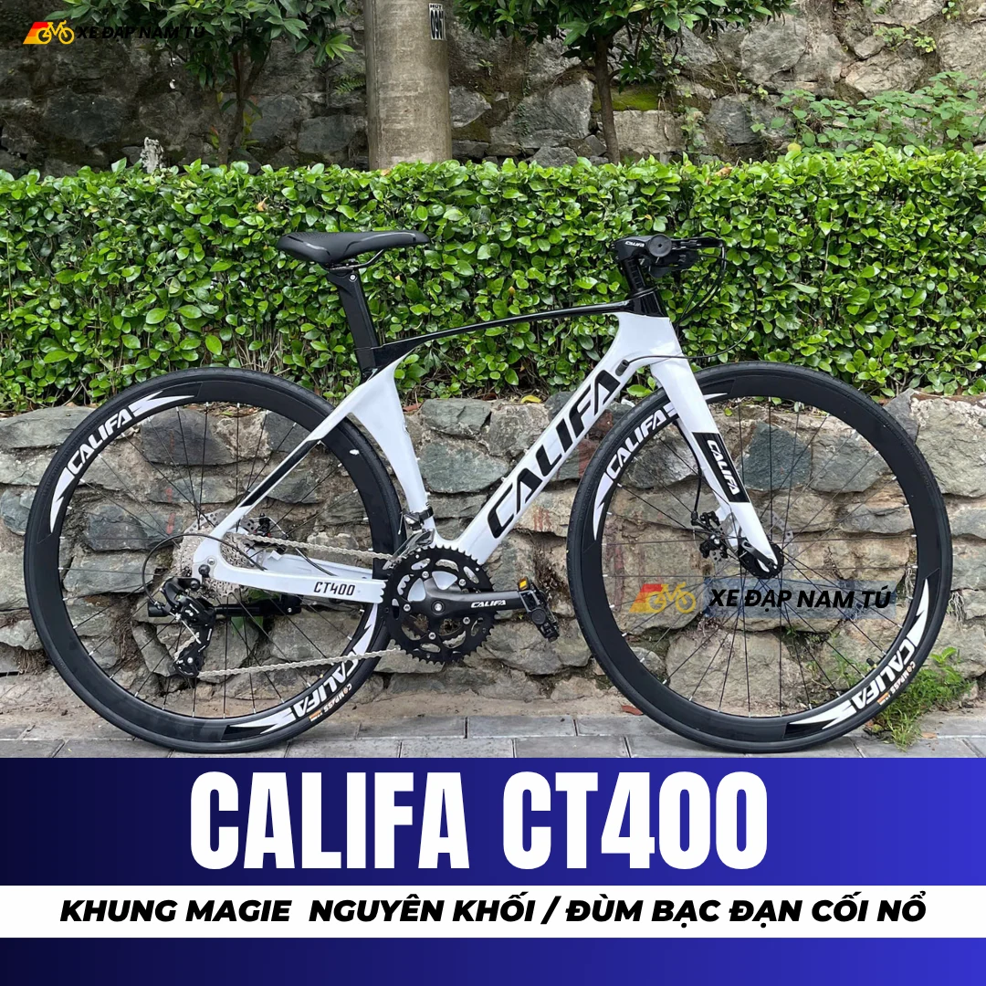 XE ĐẠP TOURING CALIFA CT400 – KHUNG NHÔM ĐÚC NGUYÊN KHỐI, CỐI NỔ LỚN, ĐÙM BẠC ĐẠN — ảnh nguồn 3